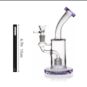 10" Purple Glass Showerhead Circ Perc THICK Bong Water Pipe Hookah 14mm Bowl