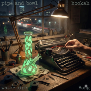 8in Glass Bong Hookah Water Pipe Smoking Beaker Bubbler Glow In Dark Bongs 14mm