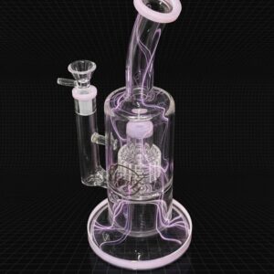 10" PINK HONEYCOMB PERCOLATOR Tobacco Hookah Water Pipe Bong THICK Glass +SCREEN